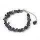 Natural Snowflake Obsidian Chip Beads Anklets(AJEW-AN00229-04)-1
