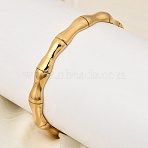 304 Stainless Steel Hinged Bangles, Wide Bangles for Women, Bamboo Joint, Ion Plating(IP), Real 18K Gold Plated, Inner Diameter: 1.97 inch(5cm)x2.24 inch(5.7cm)(BJEW-D408-18G)