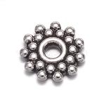 Snowflake Tibetan Style Antique Silver Spacer Beads, Lead Free & Cadmium Free, about 9mm long, Hole: about 2.5mm(AA119)