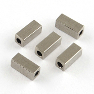 201 Stainless Steel Beads, Cuboid, Stainless Steel Color, 7x3x3mm, Hole: 2mm(STAS-S040-02)
