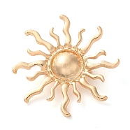 Sun Brooch, Alloy Badge for Men Women, Golden, 45.5x45.5x4mm(JEWB-G034-02G)