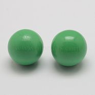 Brass Chime Ball Beads Fit Cage Pendants, No Hole, Medium Sea Green, 16mm(KK-G298-16mm-01)