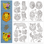 4 Sheets 11.6x8.2 Inch Stick and Stitch Embroidery Patterns, Non-woven Fabrics Water Soluble Embroidery Stabilizers, Tiger, 297x210mmm(DIY-WH0455-134)