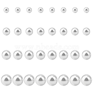 16 Pairs 4 Size Plastic Imitation Pearl Stud Earrings with Steel Iron Pins, Snow, 16~22x5~11.5mm, 4 Pairs/size(EJEW-AN0003-89)
