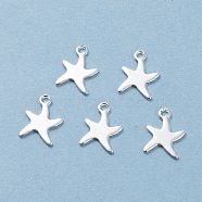 201 Stainless Steel Charms, Starfish/Sea Stars, Silver, 11.5x9x0.8mm, Hole: 1mm(STAS-F039-47-S)