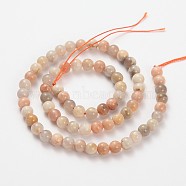 Natural Multi-Moonstone Round Beads Strands, 8mm, Hole: 1mm, about 52pcs/strand, 15.5 inch(G-O030-8mm-10)
