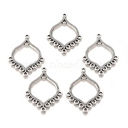 Alloy Chandelier Components Links, Lead Free & Cadmium Free, Leaf, Antique Silver, 38x29x2mm, Hole: 1.5mm(PALLOY-F277-24AS-RS)