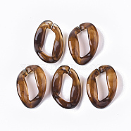 Acrylic Linking Rings, Quick Link Connectors, For Curb Chains Making, Imitation Gemstone Style, Twist, Saddle Brown, 37.5x27x5.5mm, Inner Diameter: 25.5x9mm, about: 160pcs/500g(OACR-T021-011F)