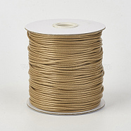 Eco-Friendly Korean Waxed Polyester Cord, Camel, 1mm, about 169.51~174.98 Yards(155~160m)/Roll(YC-P002-1mm-1127)