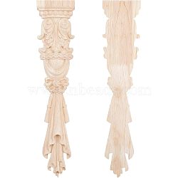 2Pcs Rubber Wooden Carved Decor Applique, for Home Furniture Corner Decorations Accessories, BurlyWood, 377x82x19mm, 2pcs(WOOD-FH0001-78)