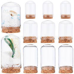 26Pcs 3 Styles Glass Dome Cover, Decorative Display Case, Cloche Bell Jar Terrarium with Cork Base, Arch, Clear, 30~36.5x22~45mm, Inner Diameter: 25mm(AJEW-CP0005-88)