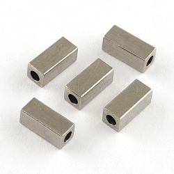 201 Stainless Steel Beads, Cuboid, Stainless Steel Color, 7x3x3mm, Hole: 2mm(STAS-S040-02)
