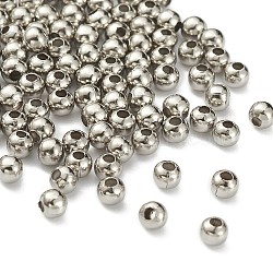 Non-Tarnish 304 Stainless Steel Round Seamed Beads, for Jewelry Craft Making, Stainless Steel Color, 3x3mm, Hole: 1mm(A-STAS-R032-3mm)