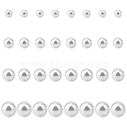 ANATTASOUL 16 Pairs 4 Size Plastic Imitation Pearl Stud Earrings with Steel Iron Pins, Snow, 16~22x5~11.5mm, 4 Pairs/size(EJEW-AN0003-89)