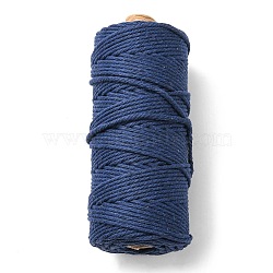 Cotton String Threads for Crafts Knitting Making, Dark Slate Blue, 3mm, about 109.36 Yards(100m)/Roll(KNIT-PW0001-01-01)
