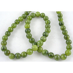 Natural Taiwan Jade Beads, Round, Olive Drab, about 10mm in diameter, hole: 1.5mm, about 38pcs/strands(X-Z0SRR014)