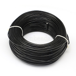 Round Aluminum Wire, Flexible Craft Wire, for Beading Jewelry Doll Craft Making, Black, 17 Gauge, 1.2mm, 140m/500g(459.3 Feet/500g)(AW-S001-1.2mm-10)