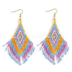 Bohemian Tassel Dangle Earrings, Rhombus(AH4773)