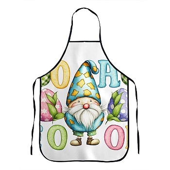 Easter Theme Polyester Sleeveless Apron, with Double Shoulder Belt, Dark Turquoise, 800x600mm