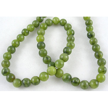 Natural Taiwan Jade Beads, Round, Olive Drab, about 10mm in diameter, hole: 1.5mm, about 38pcs/strands