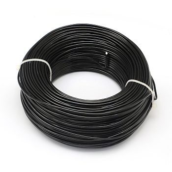 Round Aluminum Wire, Flexible Craft Wire, for Beading Jewelry Doll Craft Making, Black, 17 Gauge, 1.2mm, 140m/500g(459.3 Feet/500g)