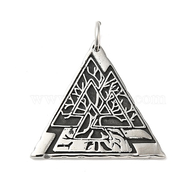 Antique Silver Triangle 304 Stainless Steel Pendants