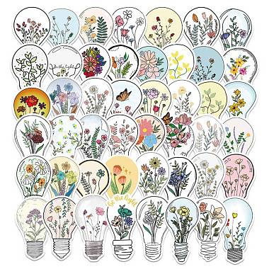 Light Bulb with Flower Pattern Self-Adhesive Picture Stickers(DIY-P069-01)-2