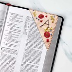 Embroidery Corner Bookmarks, Personalized Hand Embroidered Bookmark, Flower Felt Triangle Corner Page Marker, for Book Reading Lovers Teachers, Square, Letter.L, 95x95mm(JX512L)