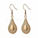 Teardrop Big Dangle Earrings for Girl Women, with Brass findings, Antique Bronze, 47mm, Pin: 0.6mm(EJEW-JE04634-02)
