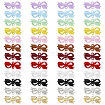48Pcs 12 Colors Spray Painted Zinc Alloy Bowknot Connector Charms, Mixed Color, 10x24x4mm, Hole: 1.6mm, 4pcs/color(FIND-ME0003-85)