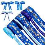 6Pcs 6 Styles Graduation Season Gold Stamping Polyester Printed Ribbon, Mixed Color, 1~3/8 inch(10~25mm), 1pc/style(OCOR-PH0005-03)