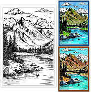 Custom Summer Theme PVC Plastic Clear Stamps, for DIY Scrapbooking, Photo Album Decorative, Cards Making, Mountain, 160x110mm(DIY-WH0631-0030)