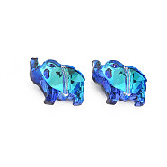 96Pcs Electroplate Glass Beads Strands, Faceted, Elephant, Dodger Blue, 13x15x7mm, Hole: 1mm(EGLA-T008-027C)
