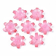 Plastic Beads, Flower, Pale Violet Red, 23.5x21.5x7mm, Hole: 1mm(KY-N015-031)