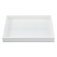 Rectangle PU Imitation Leather Jewelry Display Trays, for Necklaces, Bracelets, Rings, Earrings Storage, White, 28.25x20.1x3.2cm(CON-WH0093-04A)