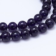 Natural Amethyst Round Bead Strands, Grade A+, 6mm, Hole: 0.8mm, about 64pcs/strand, 15.5 inch(G-M212-6mm-03C)