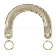 PU Leather Bag Handles, with Alloy Spring Gate Rings, for Bag Replacement Accessories, Arch, Tan, 12.5x15.7x1.1cm, Hole: 8mm(DIY-H162-01B)