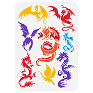 Plastic Drawing Painting Stencils Templates, for Painting on Scrapbook Fabric Tiles Floor Furniture Wood, Rectangle, Dragon, 29.7x21cm(DIY-WH0396-631)
