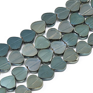 Electroplate Glass Beads Strands, Heart, Dark Slate Gray, 9.5x10.5x3mm, Hole: 0.8mm, about 60pcs/strand, 21.65 inch(55cm)(EGLA-N006-080-B01)