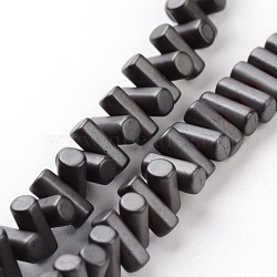 Non-magnetic Synthetic Hematite Beads Strands, Frosted, Column, 3x7mm, Hole: 1mm, about 165pcs/strand, 16 inch(X-G-A140-24)