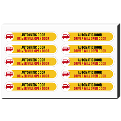 Mini PVC Coated Self Adhesive AUTOMATIC DOOR Warning Stickers, Waterproof Caution Sign Safety Sign Decals, Vehicle, 174x276mm, 8 sheets/set(STIC-WH0017-008)