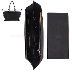 Felt Purse Organizer Insert, Handbag Tote Shaper Organiser, Bag Accessories, Rectangle, Black, Bag: 37x23x16cm, Plate: 37.5x17x0.4cm, 2pcs/set(FIND-WH0036-42B)