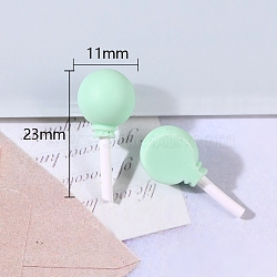Opaque Resin Decoden Cabochons, for Hair Accessories, Imitation Food, Balloon, Aquamarine, 23x11mm(OHAR-PW0001-486F)