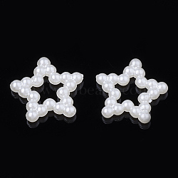 ABS Plastic Imitation Pearl Linking Rings, Star, Creamy White, 11.5x12x2mm(OACR-S020-05)