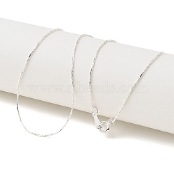 Brass Chain Necklaces, Thin Chain, Silver Color Plated, 0.5mm wide, 16.5 inch(NJEW-D077-S)