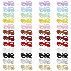 48Pcs 12 Colors Spray Painted Zinc Alloy Bowknot Connector Charms, Mixed Color, 10x24x4mm, Hole: 1.6mm, 4pcs/color(FIND-ME0003-85)