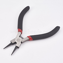 45# Carbon Steel Round Nose Pliers, Hand Tools, Polishing, Black, 10.7x9.6x0.9cm(PT-L004-29)