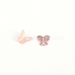 Textured Alloy Cabochons, Nail Art Decoration Accessories for Women, Butterfly, Rose Gold, 7.5x7.5x2.5mm(MRMJ-WH0060-53RG)