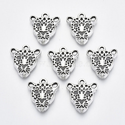 (TIBEP-S052-AS-FF) Tibetan Style Alloy Pendants, Leopard, Cadmium Free & Lead Free, Antique Silver, 20x18x5mm, Hole: 1.8mm, about 250pcs/1000g(TIBEP-N005-13AS-RS)