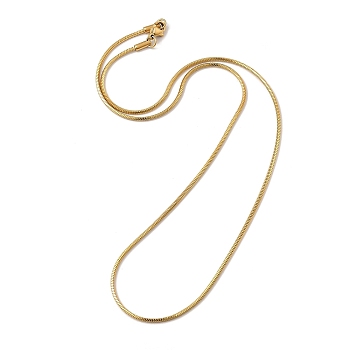 Ion Plating(IP) 304 Stainless Steel Square Snake Chain Necklaces, with Lobster Claw Clasps, Real 18K Gold Plated, 23.86 inch(60.6cm), 1.5mm